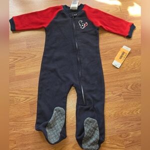 Houston Texans Baby Footie Pajamas 6-9M NWT Football Navy Red NFL